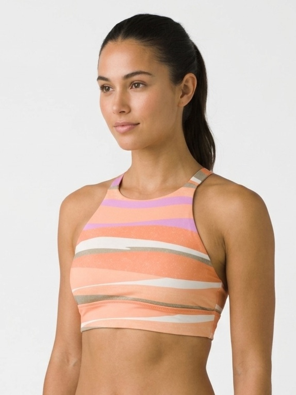 prAna Women’s Marine Street Swim Top -High Neck Multicolor Sz Medium Beach Pool